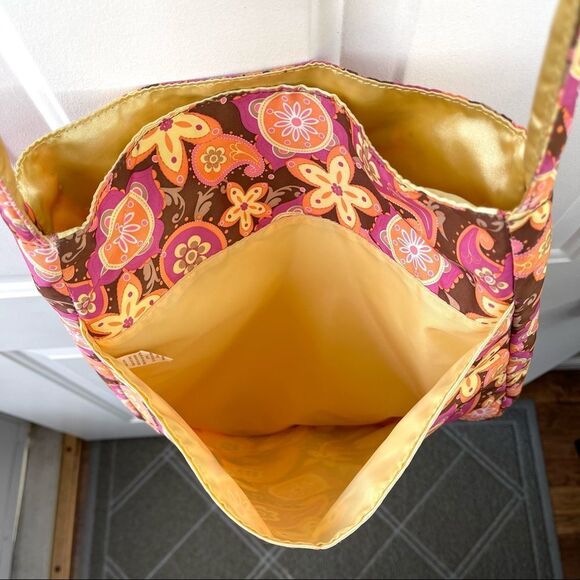 Ju-Ju-Be Pink/Orange/Brown Paisley Floral Lightweight Everyday Tote Bag - Picture 9 of 11